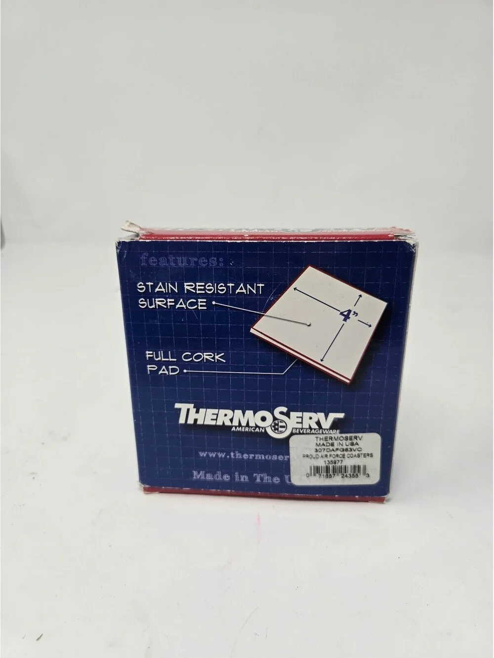 ThermoServ Classic Golf 4 Coaster Set with Cork Pad